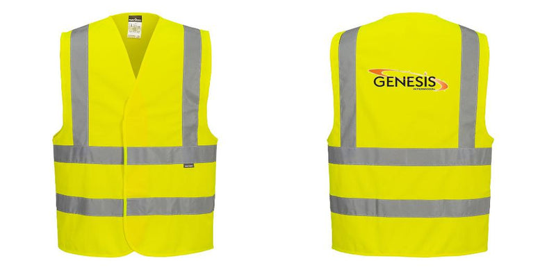 Custom Logo Reflective Yellow Safety Vest - ANSI Class 2