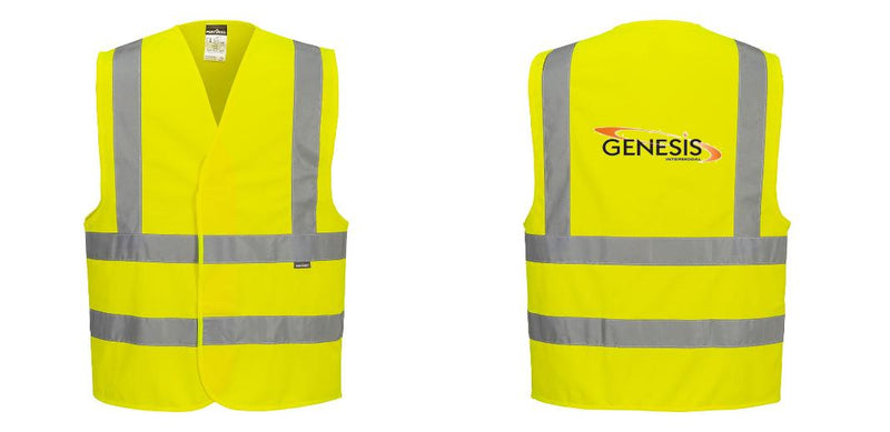 Custom Logo Reflective Yellow Safety Vest - ANSI Class 2