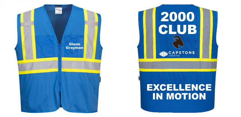 Custom Royal Blue Safety Vest Reflective High Visibility with Pockets