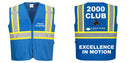 Custom Royal Blue Safety Vest Reflective High Visibility with Pockets