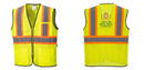 Custom Yellow Mesh Class 2 Reflective Safety Vest with Pockets