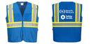 Custom Royal Blue Safety Vest Reflective High Visibility with Pockets
