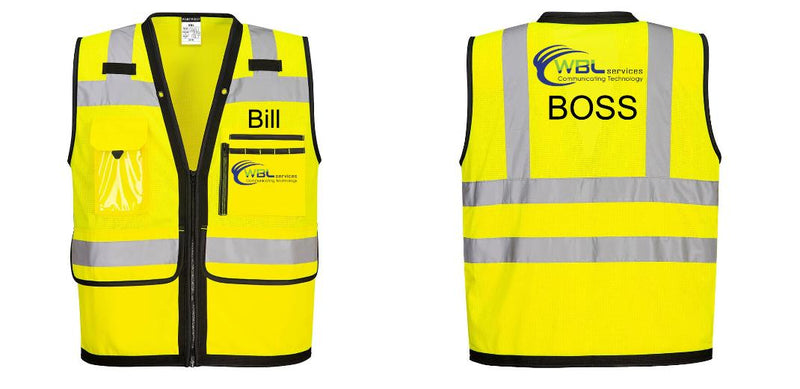 Custom Heavy Duty Hi-Vis Surveyor Vest
