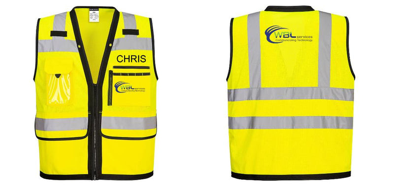 Custom Heavy Duty Hi-Vis Surveyor Vest