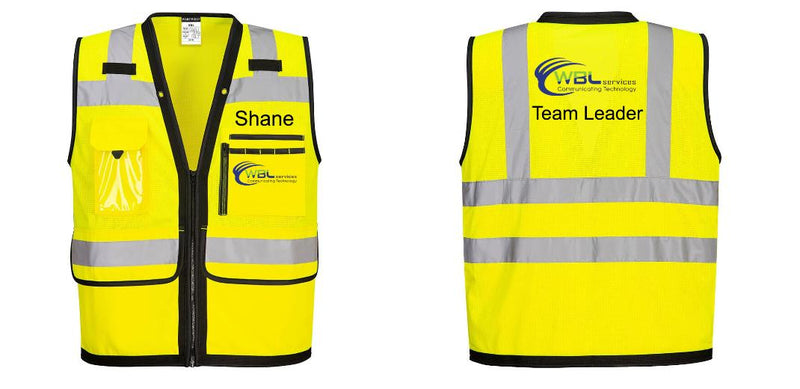 Custom Heavy Duty Hi-Vis Surveyor Vest