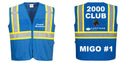 Custom Royal Blue Safety Vest Reflective High Visibility with Pockets