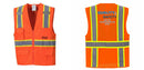Custom Orange Class 2 Safety Vest with Cooling Mesh Back