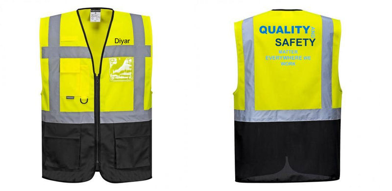Custom Warsaw Yellow and Black Professional Style Safety Vest