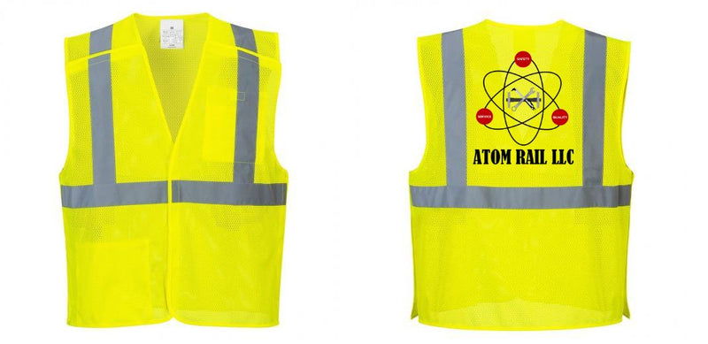 Custom Breakaway Class 2 Yellow Safety Vest Hi-Vis Reflective Breathable Mesh