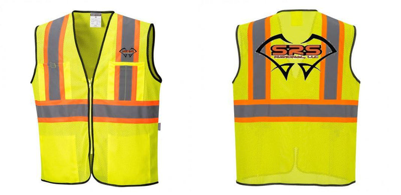 Custom Yellow Mesh Class 2 Reflective Safety Vest with Pockets