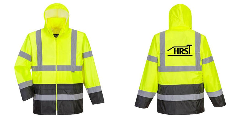 Hi-Vis Yellow Rain Jacket – Waterproof, Reflective, ANSI Class 3, Two-Tone