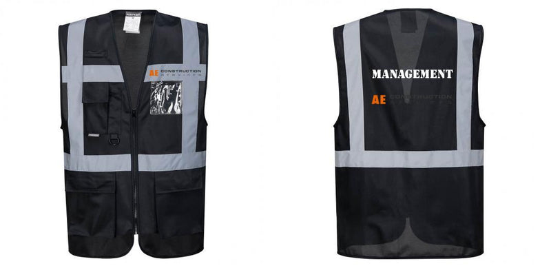 Black Professional Executive Style Safety Vest