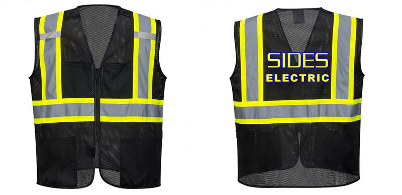 Black Safety Vest | Reflective High Visibility with Pockets
