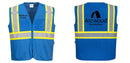 Custom Royal Blue Safety Vest Reflective High Visibility with Pockets