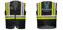 Custom Black Safety Vest Reflective High Visibility with Pockets