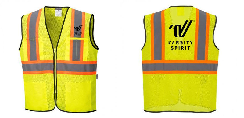 Custom Yellow Mesh Class 2 Reflective Safety Vest with Pockets