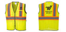 Custom Yellow Mesh Class 2 Reflective Safety Vest with Pockets