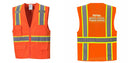 Custom Orange Class 2 Safety Vest with Cooling Mesh Back