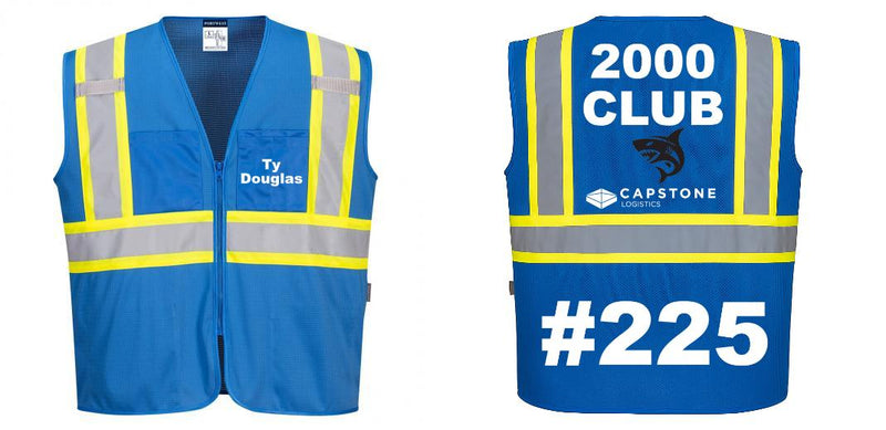 Custom Royal Blue Safety Vest Reflective High Visibility with Pockets