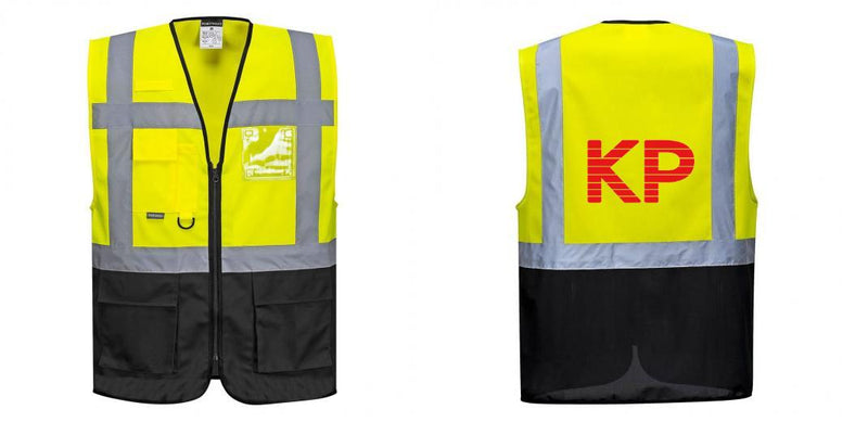 Custom Warsaw Yellow and Black Professional Style Safety Vest