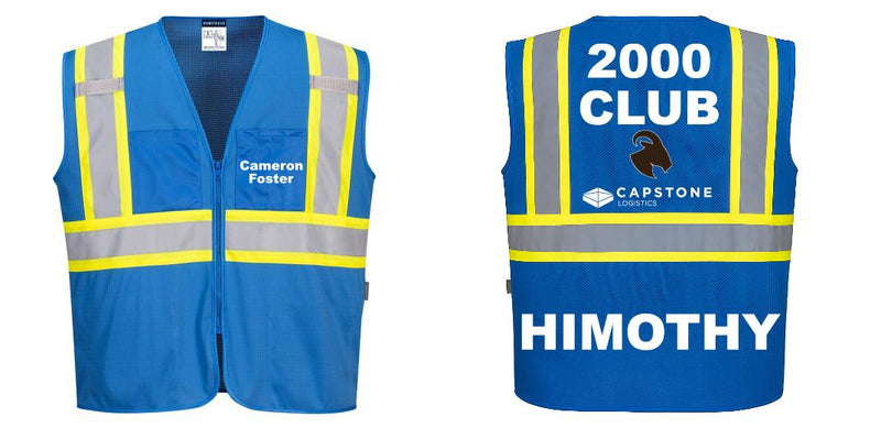 Custom Royal Blue Safety Vest Reflective High Visibility with Pockets