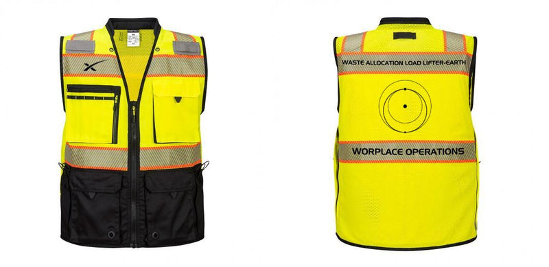 Custom Premium Two-toned Surveyor Safety Vest with Segmented Tape