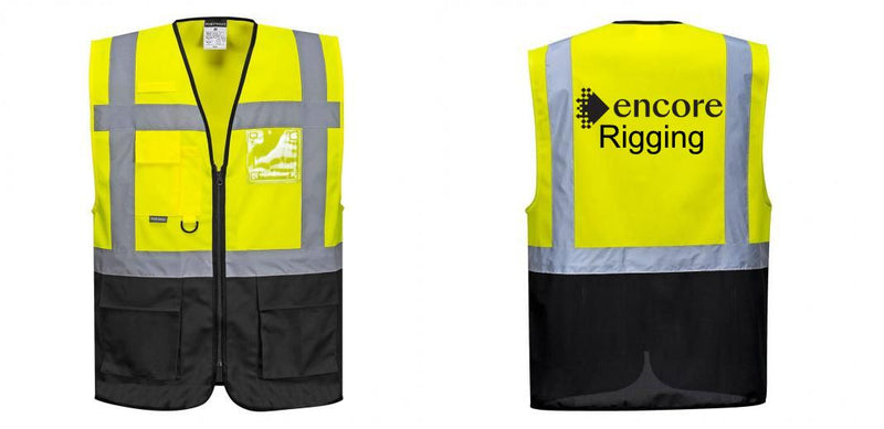 Custom Warsaw Yellow and Black Professional Style Safety Vest