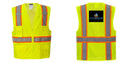 Custom Yellow Class 2 Safety Vest with Cooling Mesh Back