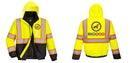 Custom High Visibility Class 3 Yellow/Black Winter Bomber Jacket
