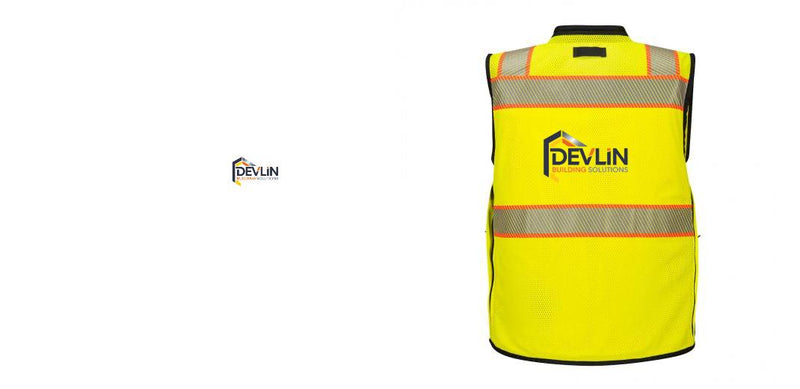 Custom Premium Two-toned Surveyor Safety Vest with Segmented Tape