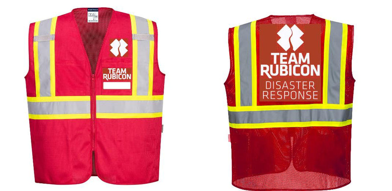 Red Reflective Safety Vest – High Visibility Mesh with Pockets