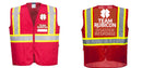 Red Reflective Safety Vest – High Visibility Mesh with Pockets
