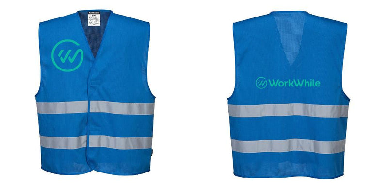 Custom Royal Blue MeshAir Reflective Safety Vest – Event & General Use