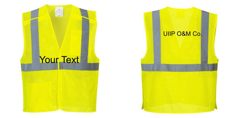 Custom Breakaway Class 2 Yellow Safety Vest Hi-Vis Reflective Breathable Mesh
