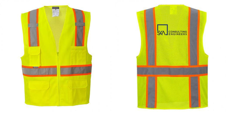 Custom Yellow Class 2 Safety Vest with Cooling Mesh Back