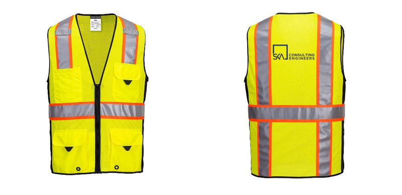 Hi-Vis Yellow/Black Ultra Cool Surveyor Vest – Mesh, Reflective, ANSI Class 2