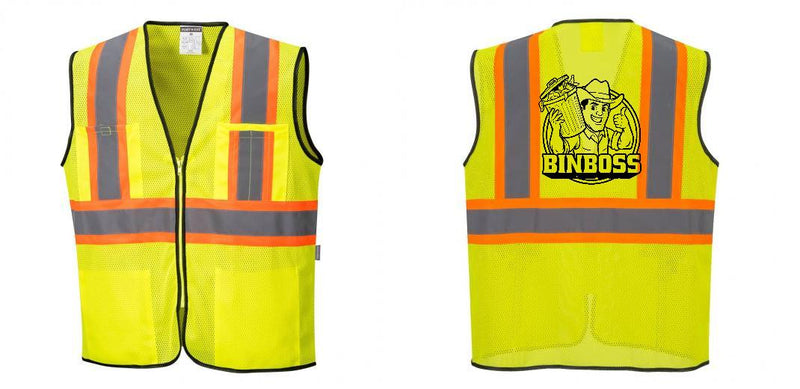 Custom Yellow Mesh Class 2 Reflective Safety Vest with Pockets