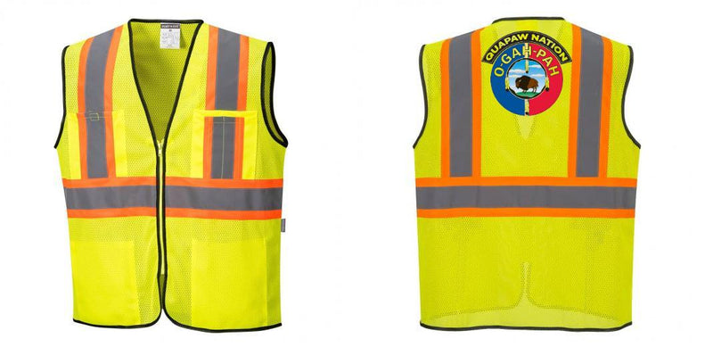 Custom Yellow Mesh Class 2 Reflective Safety Vest with Pockets