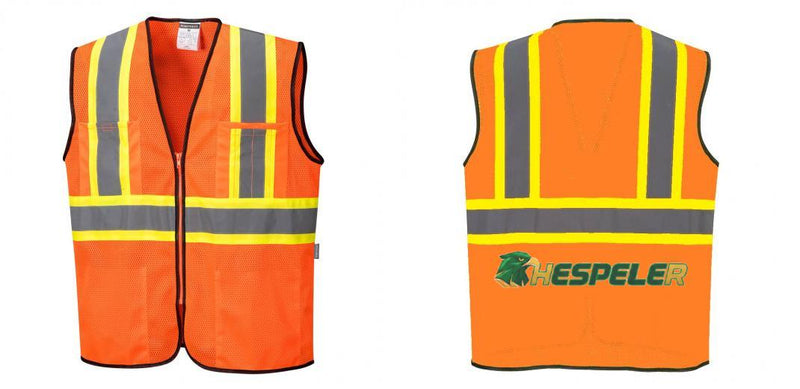 Mesh Class 2 Safety Vest with Pockets Hi Vis Reflective