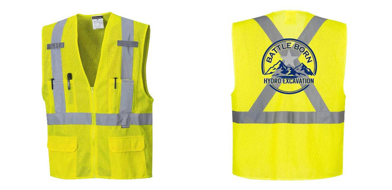 Custom Hi-Vis YELLOW Mesh X Back Executive Vest