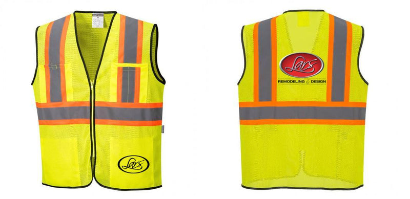 Mesh Class 2 Safety Vest with Pockets Hi Vis Reflective