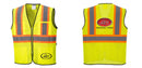 Mesh Class 2 Safety Vest with Pockets Hi Vis Reflective