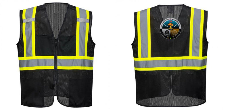 Custom Black Safety Vest Reflective High Visibility with Pockets