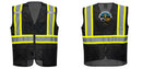 Custom Black Safety Vest Reflective High Visibility with Pockets