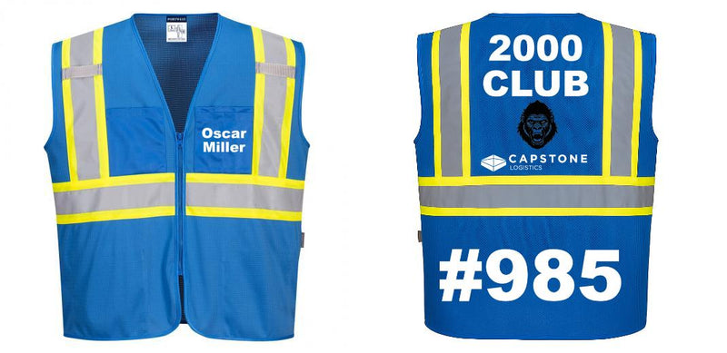 Custom Royal Blue Safety Vest Reflective High Visibility with Pockets