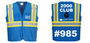 Custom Royal Blue Safety Vest Reflective High Visibility with Pockets