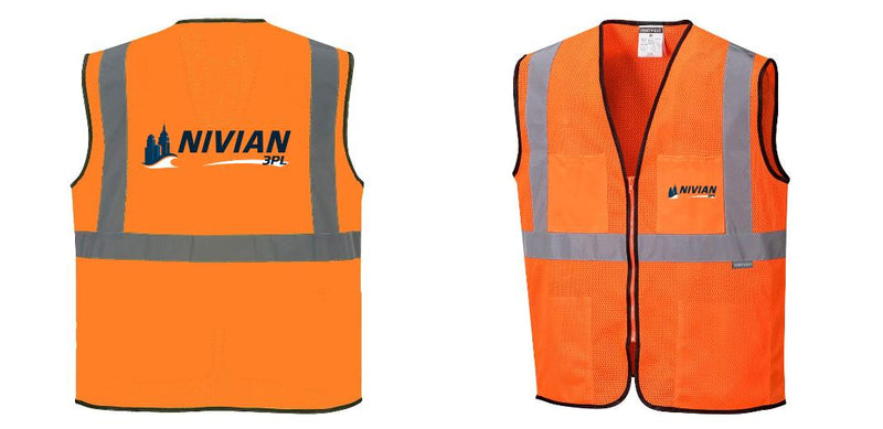Custom Lightweight High Visibility ORANGE Tampa Mesh Vest
