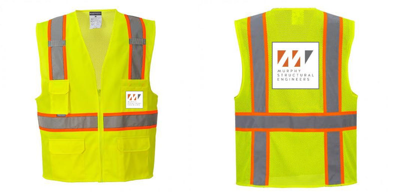 Custom Yellow Class 2 Safety Vest with Cooling Mesh Back