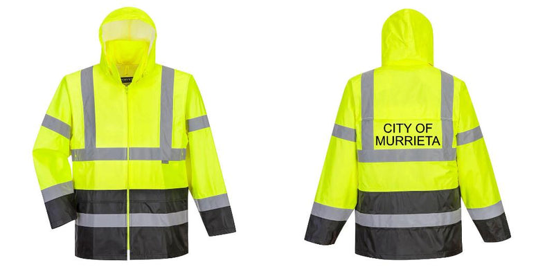 Hi-Vis Yellow Rain Jacket – Waterproof, Reflective, ANSI Class 3, Two-Tone