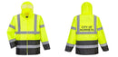 Hi-Vis Yellow Rain Jacket – Waterproof, Reflective, ANSI Class 3, Two-Tone